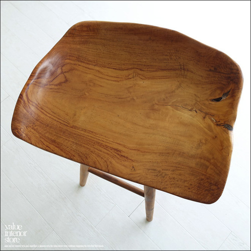 チーク無垢材 バースツールPriv/N カウンターチェア ハイスツール 椅子