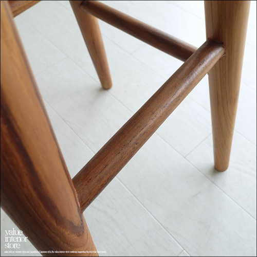 チーク無垢材 バースツールPriv/N カウンターチェア ハイスツール 椅子