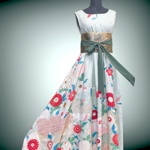 着物リメイク　紗のワンピース　フレアーコート 着物リメイク 紗のワンピース フレアーコート SOLD 着物リメイク