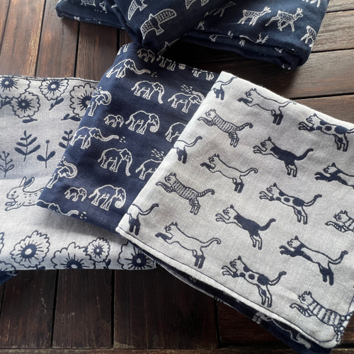 全7種 播州織ダブルガーゼ 4重ガーゼハンカチ プレゼントガーゼ