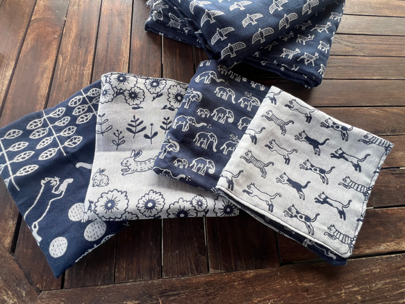 8重ガーゼハンカチ 電球ネコ(*ΦωΦ*)柄 8重ガーゼハンカチ 電球ネコ(*ΦωΦ*)柄