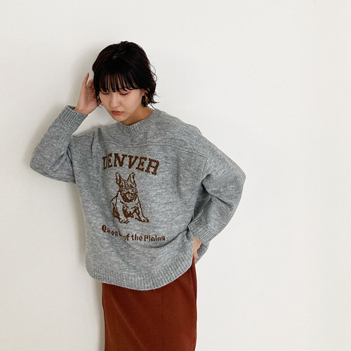 再入荷】お手入れ簡単！洗える大人のロゴニット フレンチブルドック