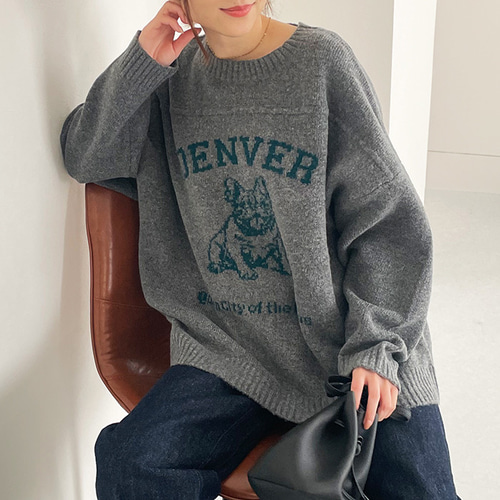 再入荷】お手入れ簡単！洗える大人のロゴニット フレンチブルドック