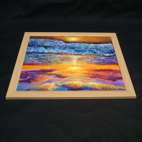 油絵 油彩 油彩画 絵 絵画 【水平線に沈む夕日】 油絵 油彩 油彩画 絵 絵画 【水平線に沈む夕日】 絵画 HR 通販