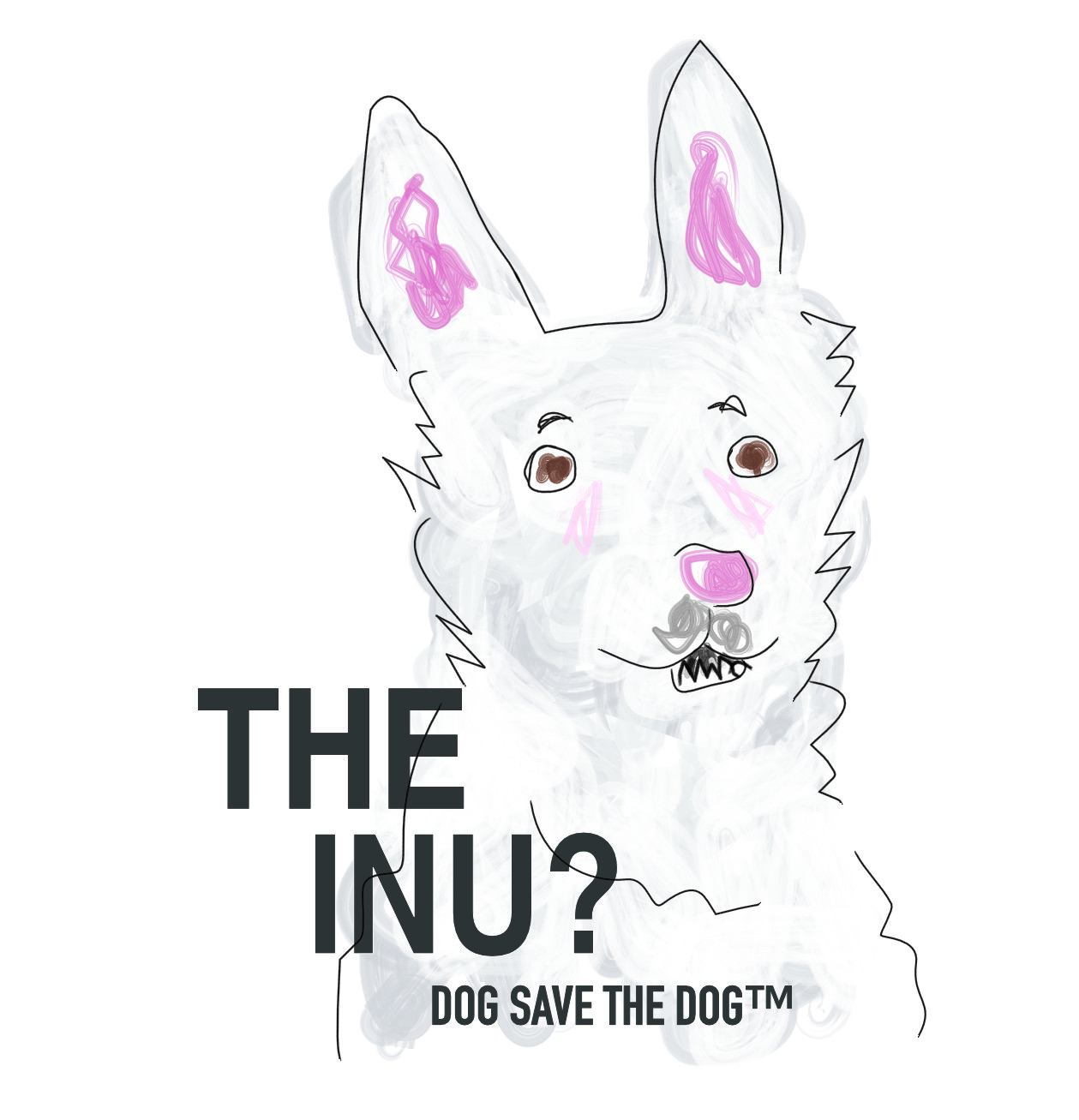 \名入れ可/ 半袖Tシャツ【立ち耳の白い犬】