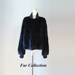 好印象を演出☆ホワイトフォックスファー付コート ウェッジウッド