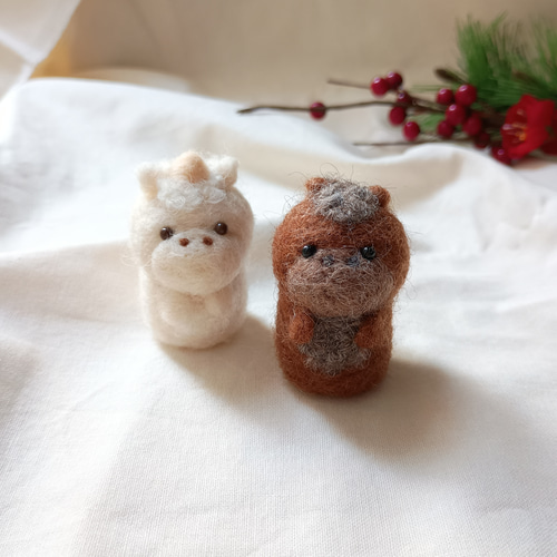 つぶらな瞳のウマさん/ユニコーンさん 2026年 干支 置物 午年 羊毛