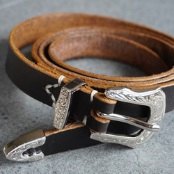 茶芯レザー ウエスタンナローベルト ウエスタンベルト その他