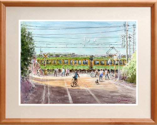 水彩画 鎌倉円覚寺2016年作 原画 額縁付き F6号 水彩画 鎌倉円覚寺2016年作 原画 額縁付き F6号 水彩画 鎌倉円覚寺2016