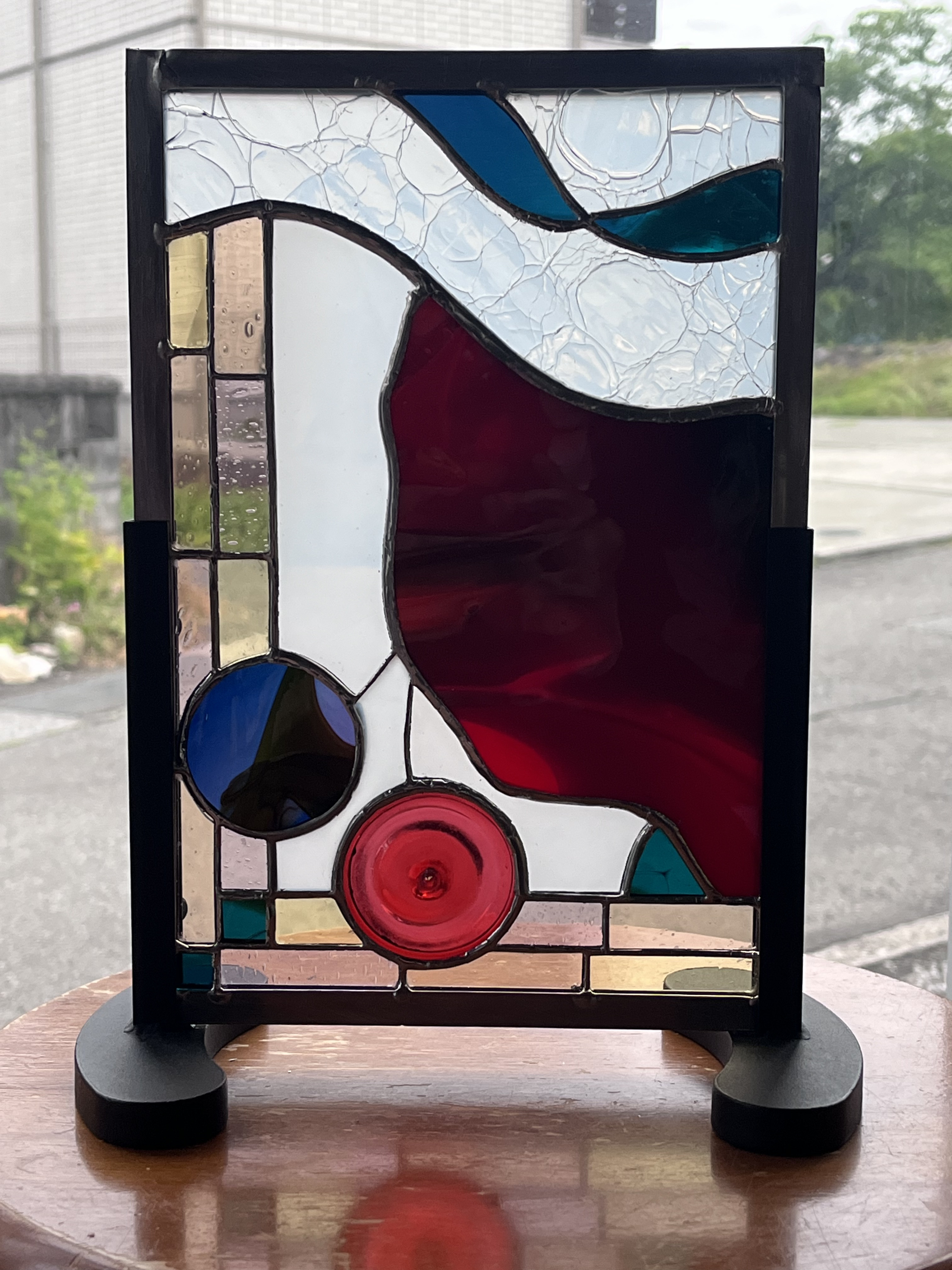 ステンドグラスパネル　耳飾り