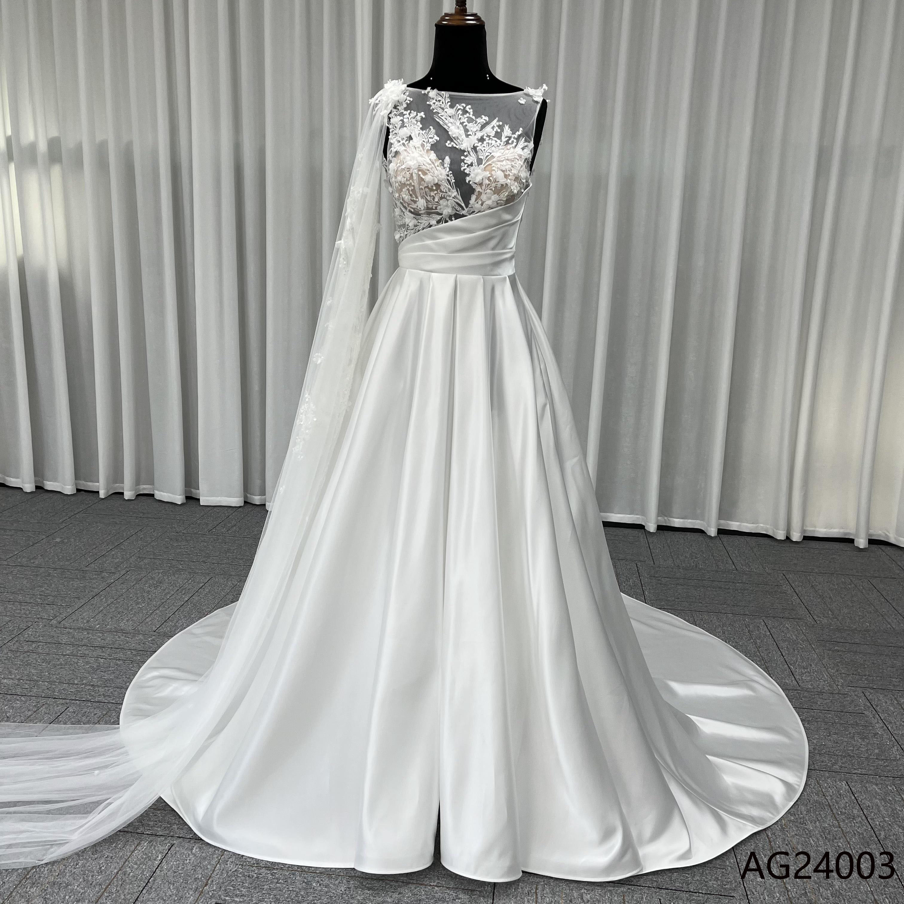 高級感溢れる　優雅　王道派　高級サテン　アシメドレス　ワンショルダー　セクシー　プリンセスライン挙式前撮り結婚式お呼ばれ