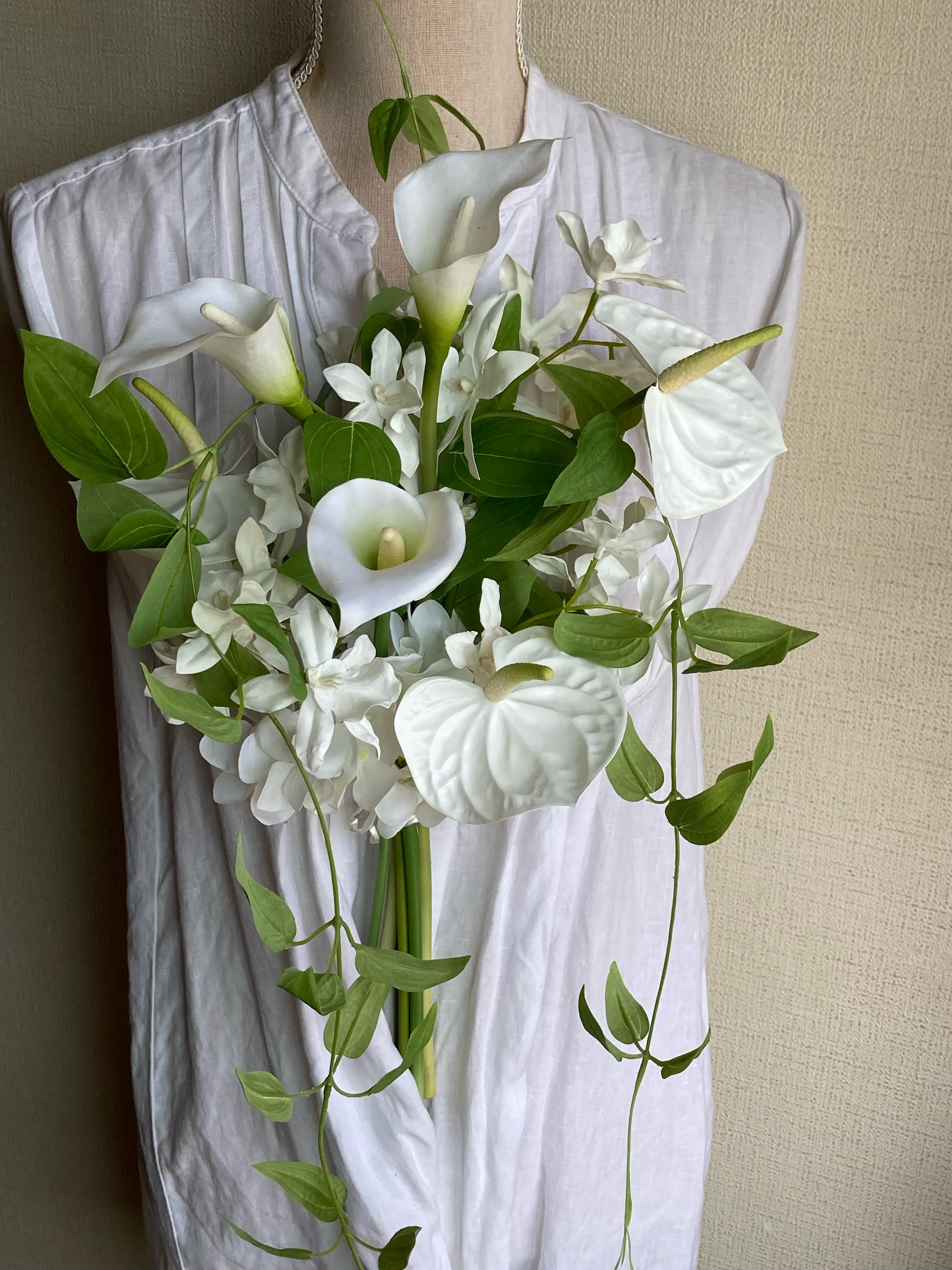 カラー&オーキッド ウェディングブーケ