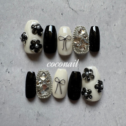 ネイルチップ 韓国 ワンホン 埋めつくし 地雷系 量産型フレンチ