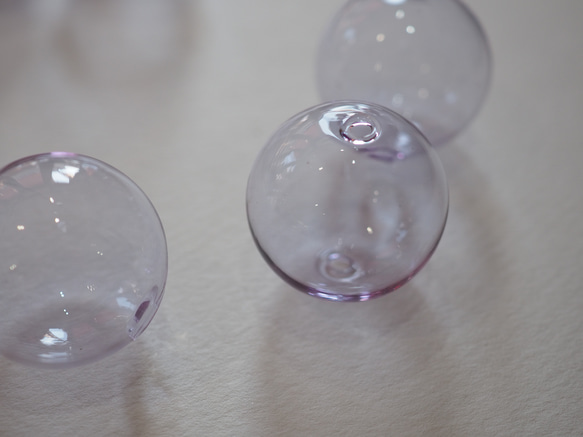 パープル　ガラス　穴あきパーツ　1個 11枚目の画像