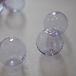 パープル　ガラス　穴あきパーツ　1個 5枚目の画像