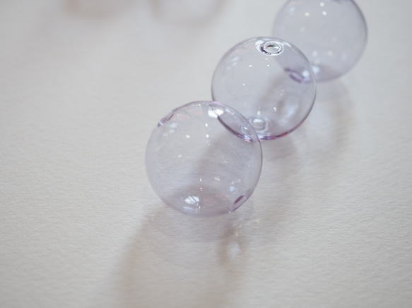 パープル　ガラス　穴あきパーツ　1個 10枚目の画像