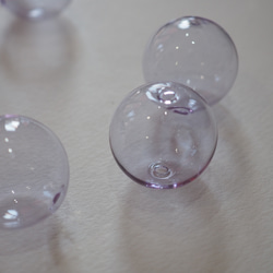 パープル　ガラス　穴あきパーツ　1個 4枚目の画像