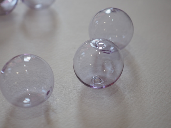 パープル　ガラス　穴あきパーツ　1個 4枚目の画像