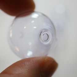 パープル　ガラス　穴あきパーツ　1個 9枚目の画像