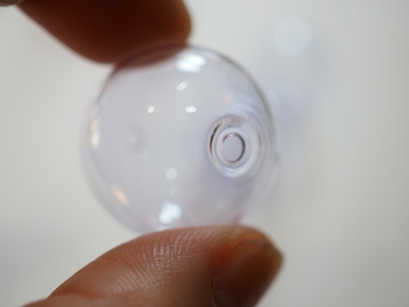 パープル　ガラス　穴あきパーツ　1個 9枚目の画像