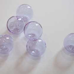 パープル　ガラス　穴あきパーツ　1個 3枚目の画像