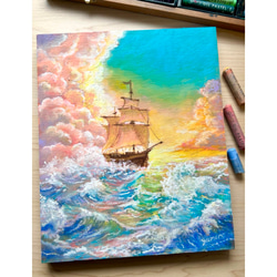 原画】赤富士と鳳凰 絵画 風水 壁掛け パネル 風景画 絵画 ゆめの 通販