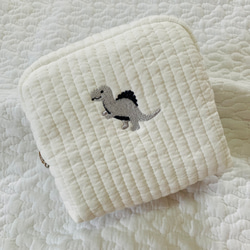 Sサイズ　ライヴリーダイナソー　選べる　minipouch ミニポーチ　ヌビ　コスメポーチ　サニタリーポーチ　恐竜刺繍　 2枚目の画像