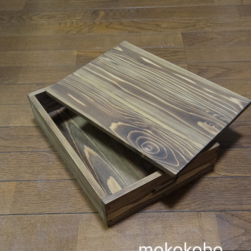 ちょっとあったら良いな ネームプレート付きA4サイズ収納/木箱/ウッド