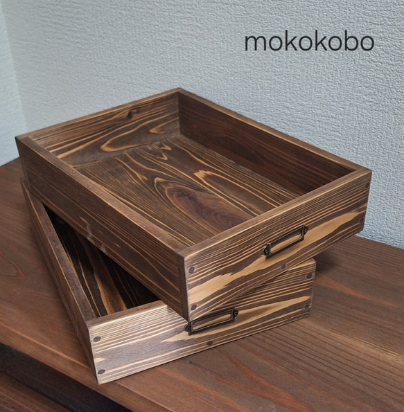 ちょっとあったら良いな  ネームプレート付きA4サイズ木箱 1枚目の画像