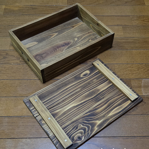 ちょっとあったら良いな ネームプレート付きA4サイズ収納/木箱/ウッド