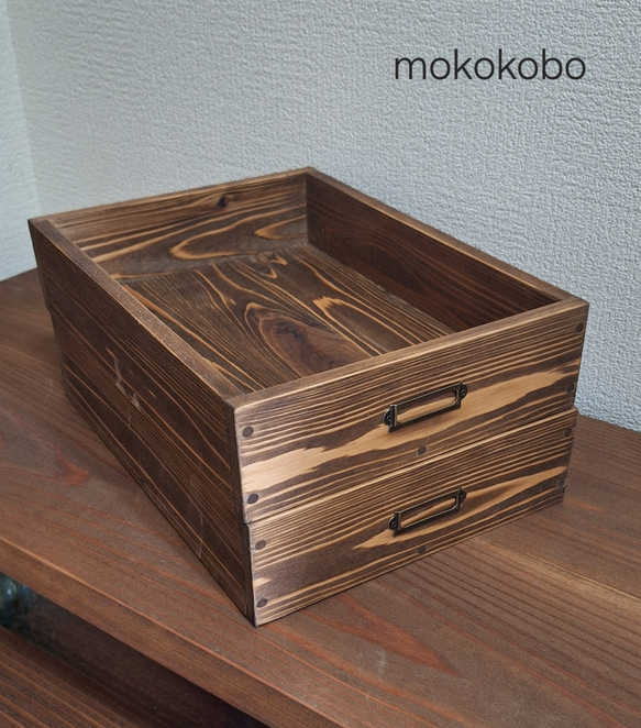 ちょっとあったら良いな  ネームプレート付きA4サイズ木箱 2枚目の画像