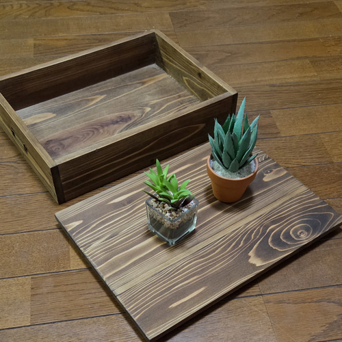 ちょっとあったら良いな ネームプレート付きA4サイズ収納/木箱/ウッド