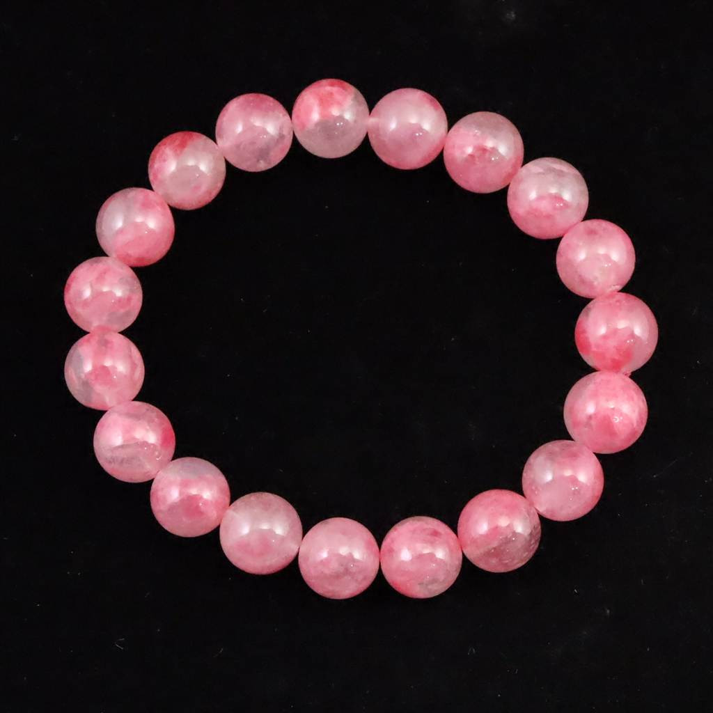 ブラジル産 ロードナイトシリカ 10mmブレスレット 34.5g #34386