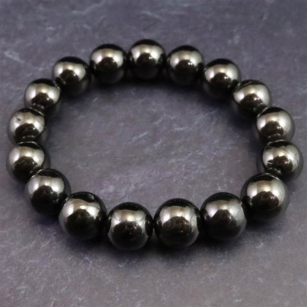 ノーブルシュンガイト  エリートシュンガイト　12mmブレスレット 33.6g #49019