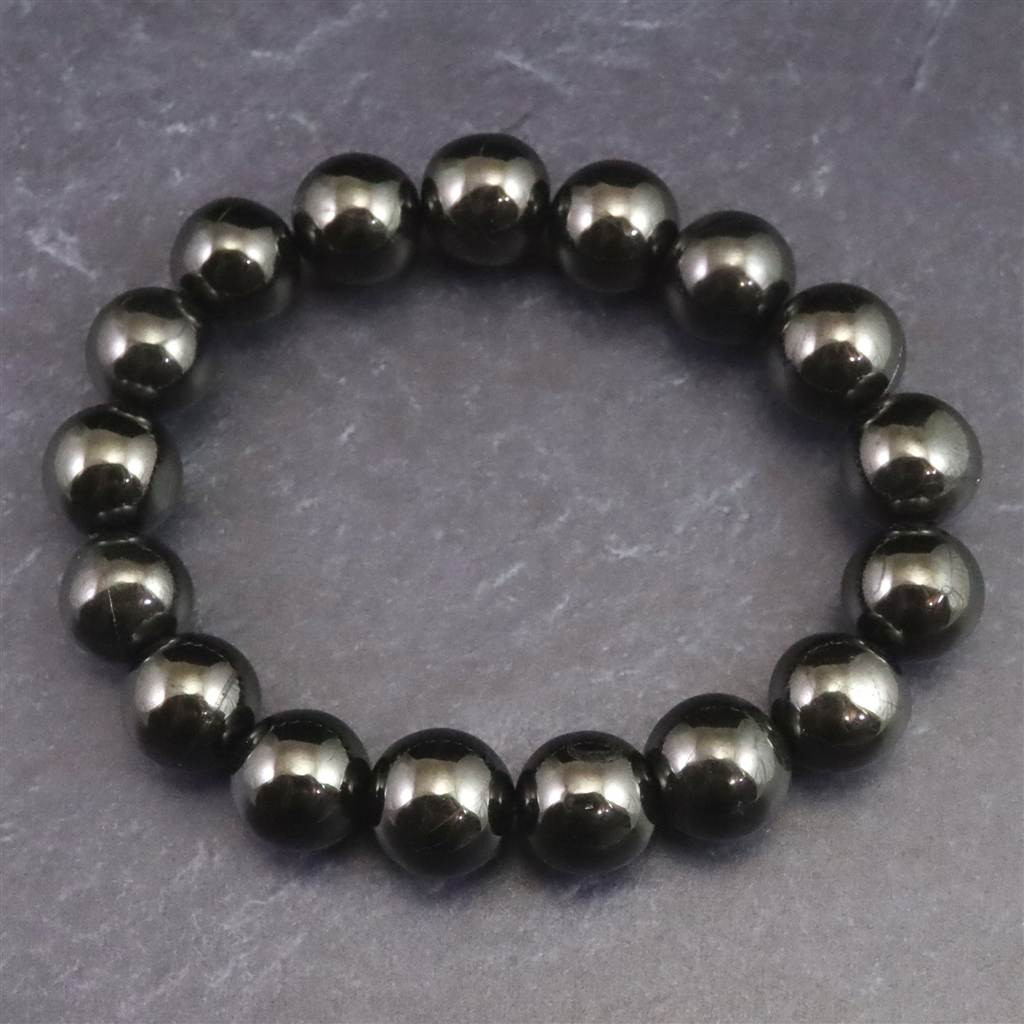 ノーブルシュンガイト  エリートシュンガイト　12mmブレスレット 32.6g #67103