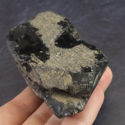 隠岐の島 黒曜石 原石 ディレクトリーカード付 149.2g #56507 天然石