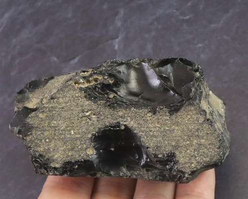 隠岐の島 黒曜石 原石 ディレクトリーカード付 149.2g #56507