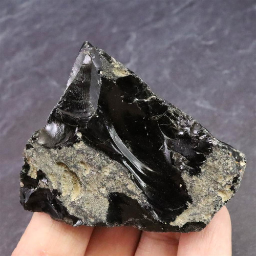 隠岐の島 黒曜石 原石 ディレクトリーカード付 54.9g #71824 天然石