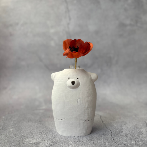 送料無料】選べるお花ꕤ︎︎くまのフラワーベース/花瓶/一輪挿し
