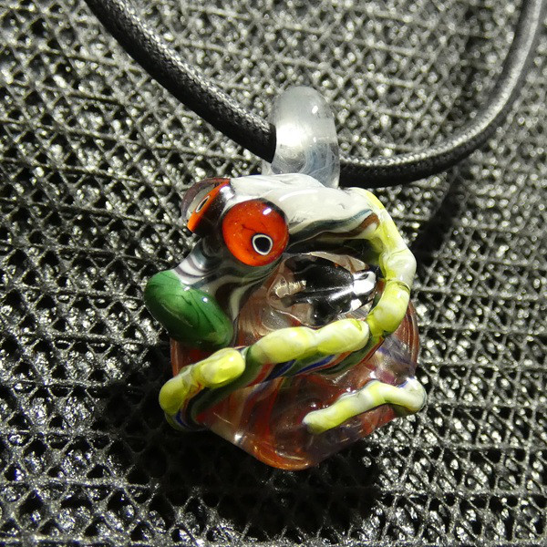 龍、水神ドラゴンNO.365（ガラス、とんぼ玉、伝統工芸、一点物、ネックレス）