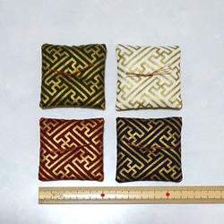 【杉下様】ミニ座布団 置物用 オーダー分 ハンドメイド　小座布団 ミニ座布団 麻の葉(小) 和柄 5cm角 4個セット 置物用 その他