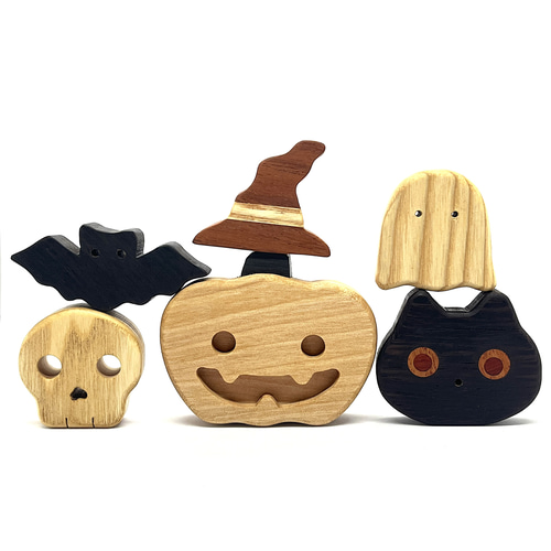 手作り ハロウィンタワー・積み木・マグネット 雑貨 小物 木製 ウッド