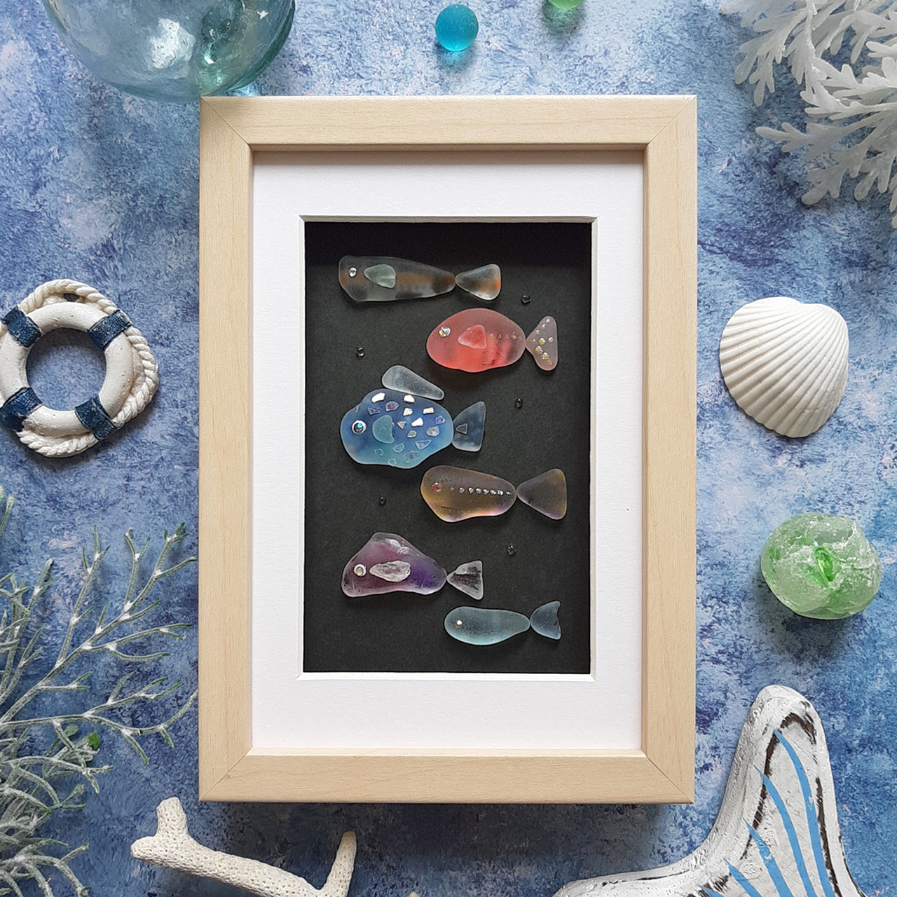 彩りの魚たち “Aqua Symphony”〉シーグラスアート その他アート