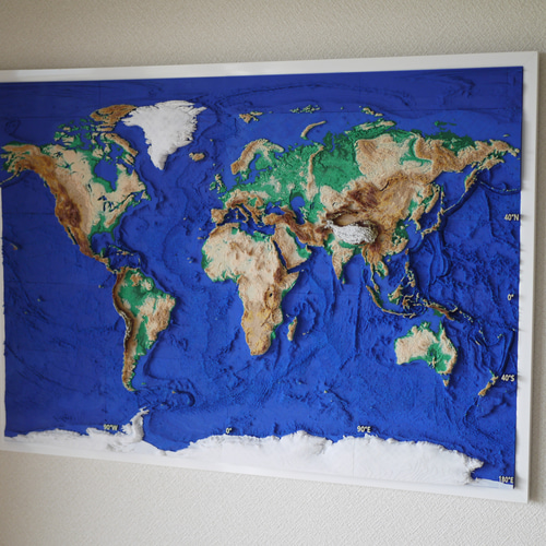 手作り世界地図 地球を手に取る感動】A1特大 立体世界地図 - 87cmの迫力アート