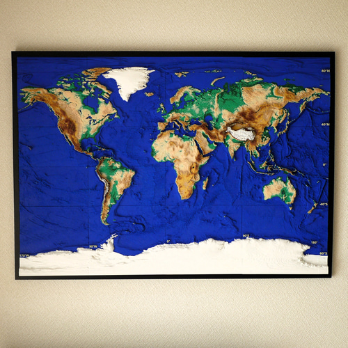 地球を手に取る感動】A1特大 立体世界地図 - 87cmの迫力アート＆癒し