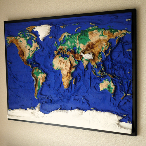地球を手に取る感動】A1特大 立体世界地図 - 87cmの迫力アート＆癒し