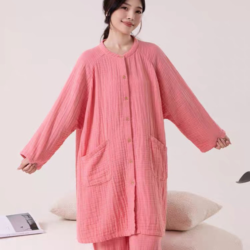 秋冬新作 4重ガーゼ パジャマ 春秋 上下セット レディース ルーム