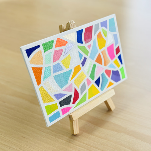 ハガキサイズ】モザイクアート タイル キャンバスアート カラフル