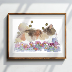ねこ⑥_水彩原画_イラスト 絵画 n.akabae 通販 15710207｜Creema