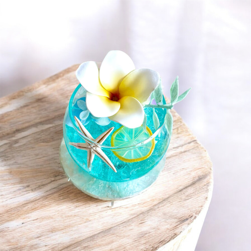 再販×5】海に浮かぶプルメリアのマリンアレンジメント （アーティ